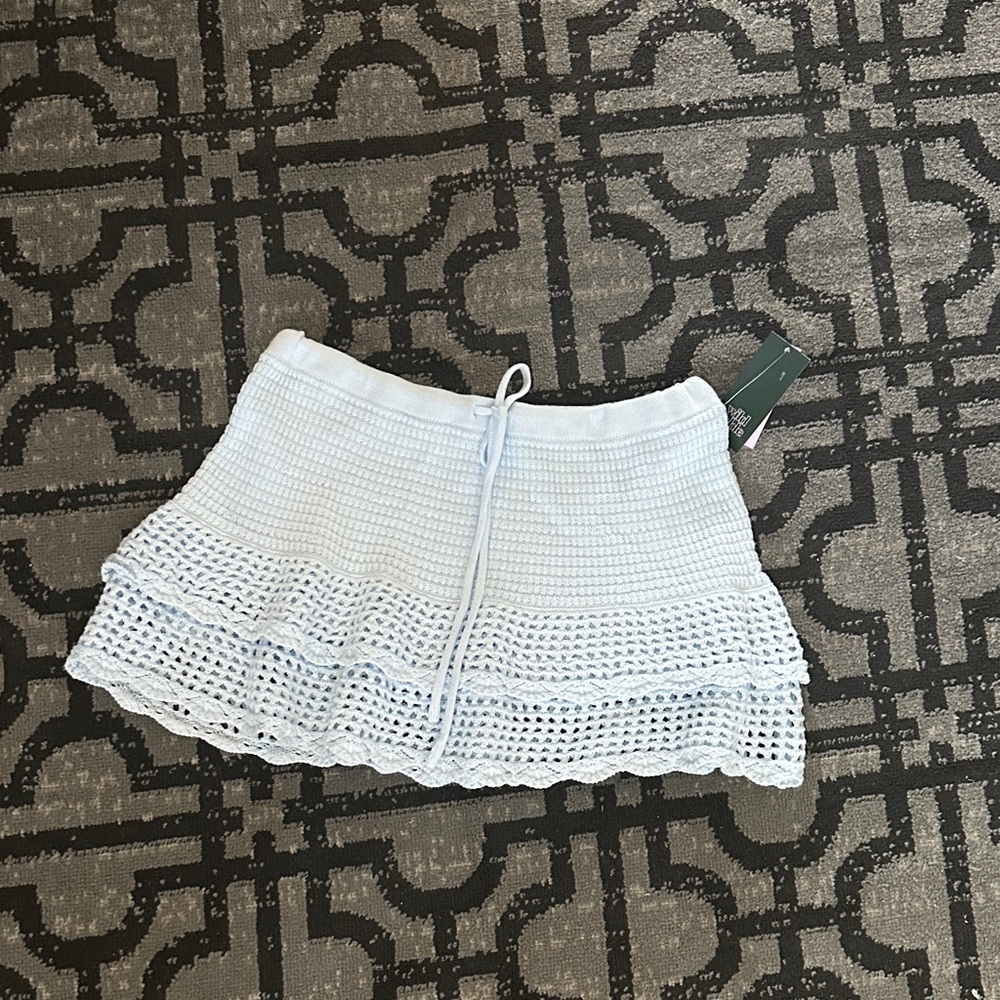 Stylish Blue Crochet Skirt- NWT